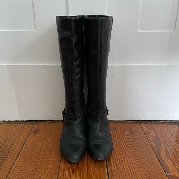 Lands End Canvas black leather boots, size 7 - Picture 2 of 8